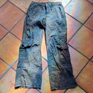 Casual Black Cargo Wide Leg Jeans